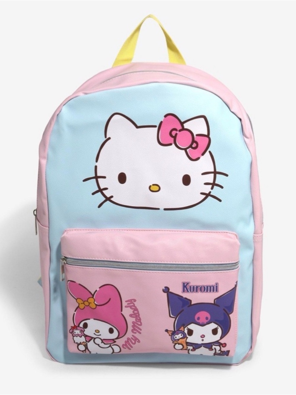 Sanrio Hello Kitty My Melody Kuromi Pink Blue Faux Leather Backpack
New with Tag